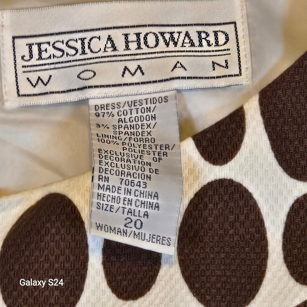 Jessica Howard Woman Brown Polka Dot Sleeveless Fit & Flare Dress - Picture 4 of 4
